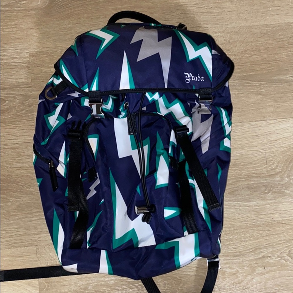 COPY - Prada TESSUTO THUNDER BLUE+SMERALDO backpa…